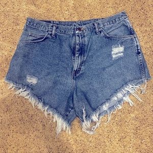 Distressed Wrangler Shorts